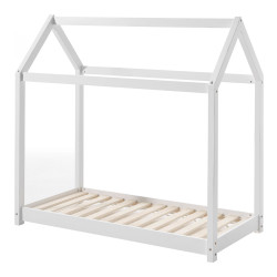 Lit cabane enfant blanc 70x140 • Lit Montessori VIPACK CABE7014