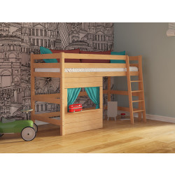 Lit cabane mi hauteur enfant Country en bois massif · Kidsgreen