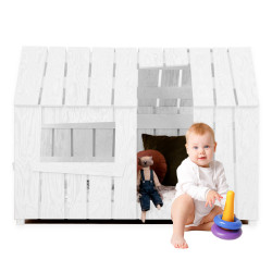 Lit Montessori en Forme de Cabane Blanc en Promo – Adeko