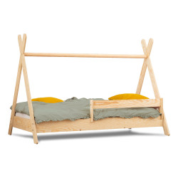 Lit Tipi avec barrière couchage 90 en bois SmartWood