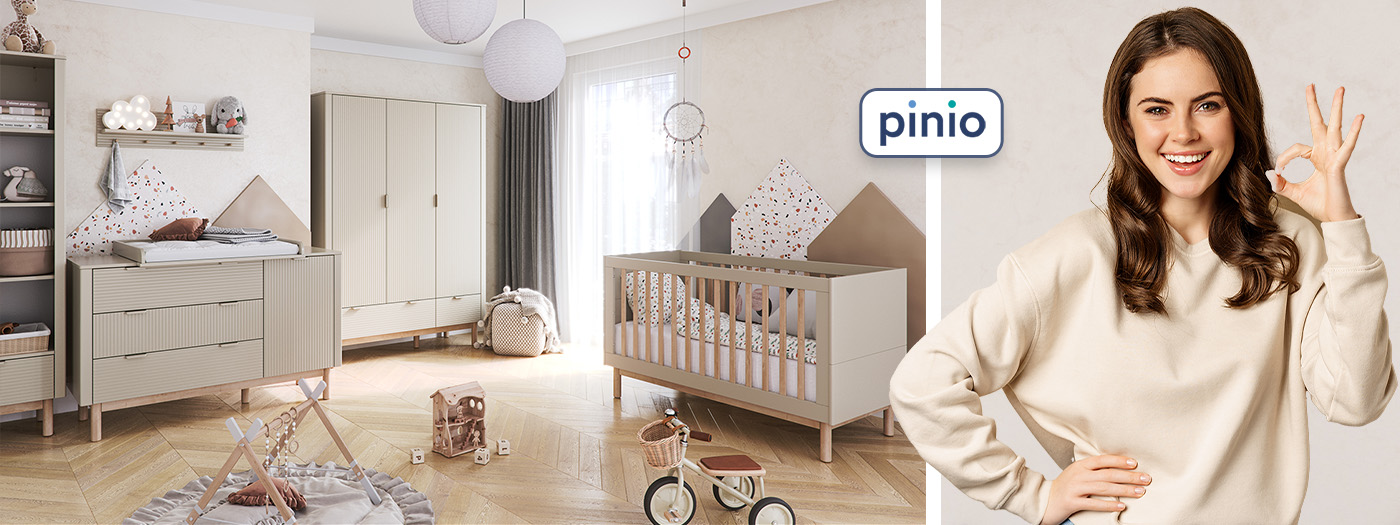 Chambre bébé Miloo champagne et bois du fabricant Pinio