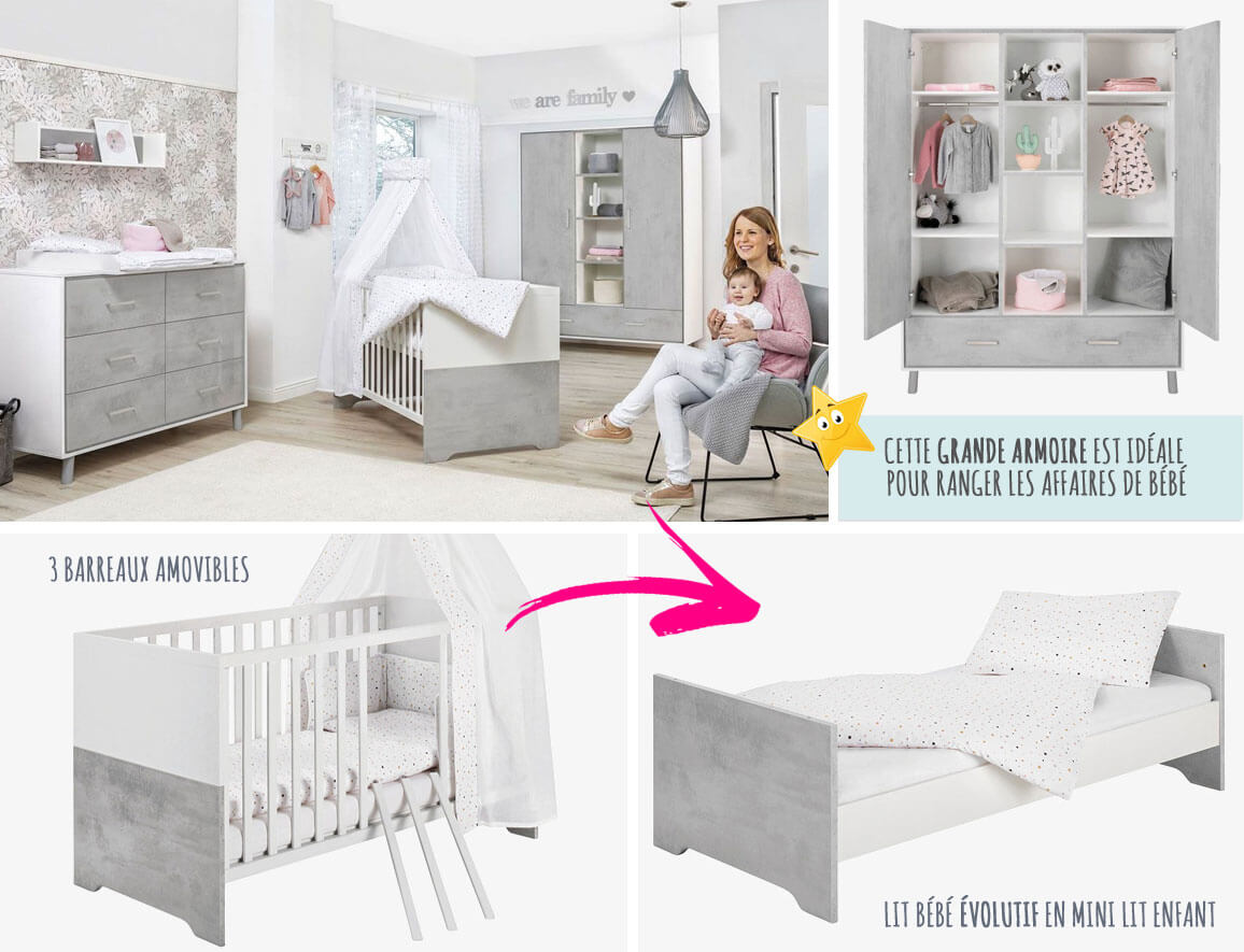 Chambre Bebe Grise Coco By Schardt A Prix Mini Jurassien