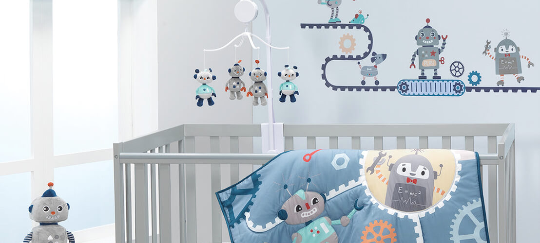 Créez une chambre de bébé sur le thème robot à votre image !