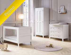 Chambre bébé en promotion, petit prix, avec lit, armoire et table à langer