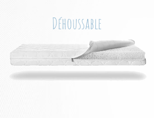 Matelas bébé déhoussable, lavable en machine, avec fermeture éclair