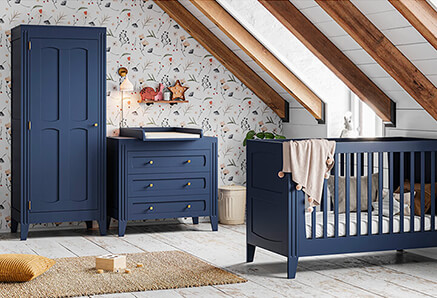 Chambre bébé bleu indigo Milenne