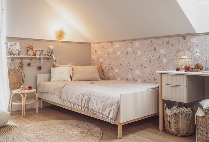 Chambre enfant Miloo coloris Champagne et bois | Pinio