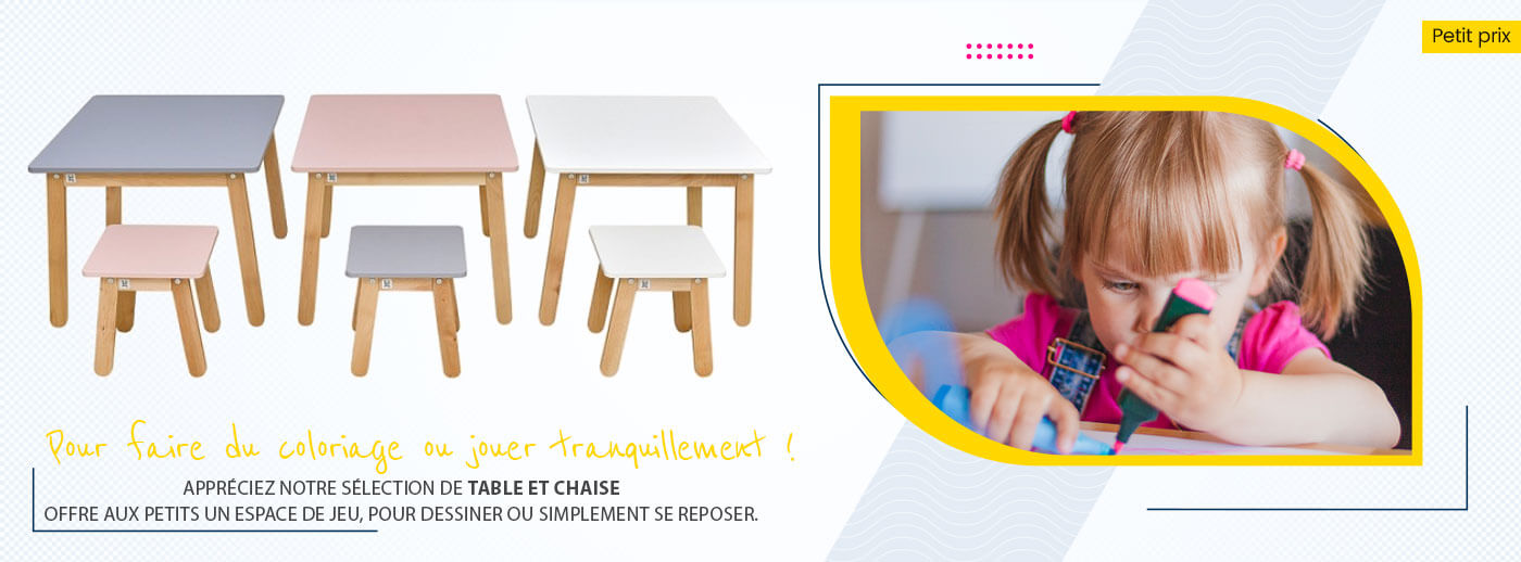 Collection de tables et chaises pour tout petit